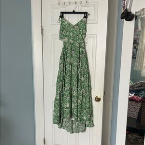 Francesca's Collections Green Floral Maxi Dress